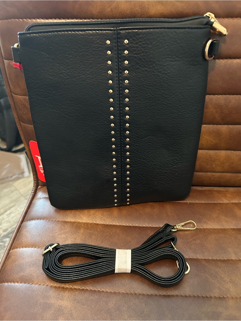 Montana West Select faux Leather silver studs crossbody NEW